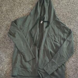 Fabletics Forest Green Hooded Zip Jacket